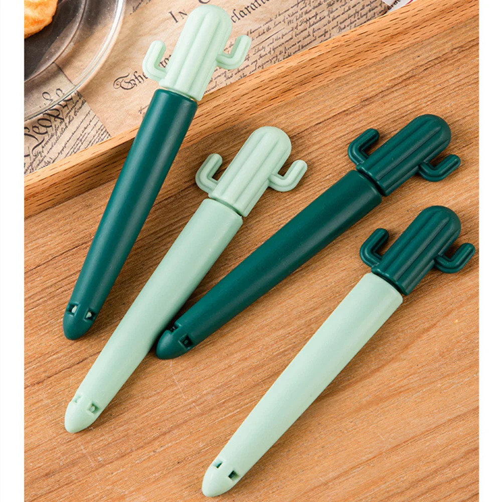 

5PC Sealing Tongs Food Bag Closure Clip Cartoon Cactus Shape Moisture-Proof Clamp Fresh Keeping Sealing Clip Kitchen Accessories