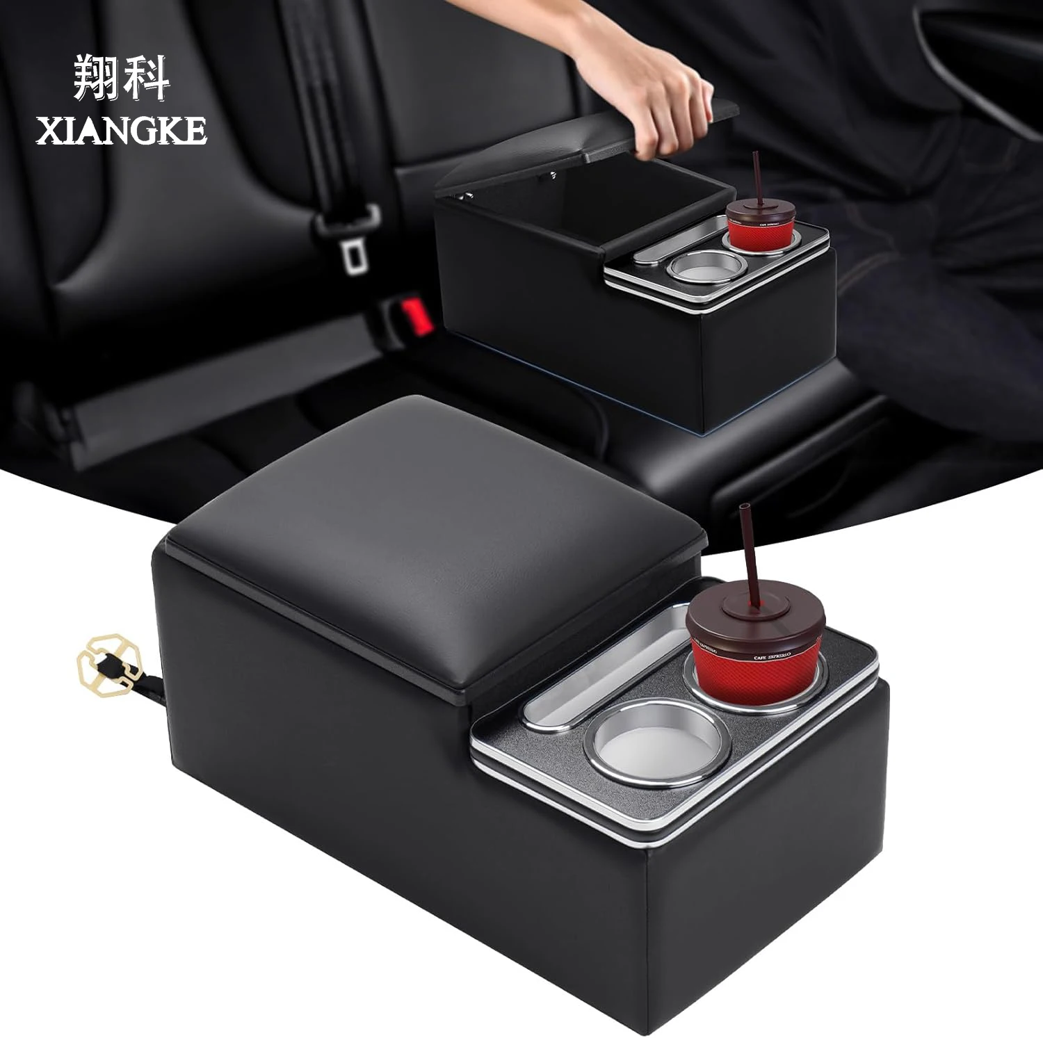 2 Supports Gobelets Arrière Console Voiture - Neufs, Marque Uxcell, Universels