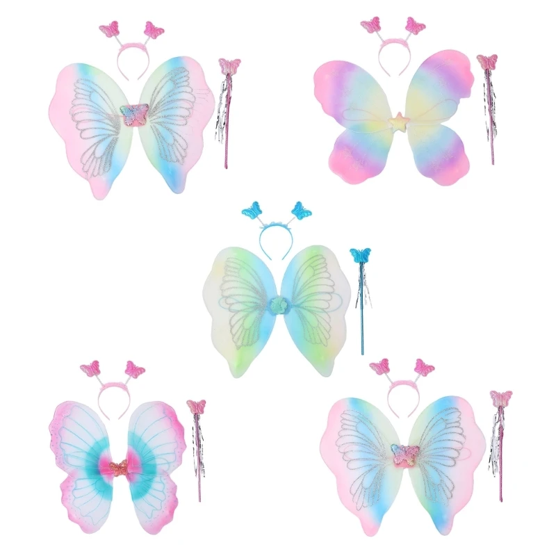 Fairy Wing Fairy Wand Butterfly Hair Hoop for Birthday Party Costume