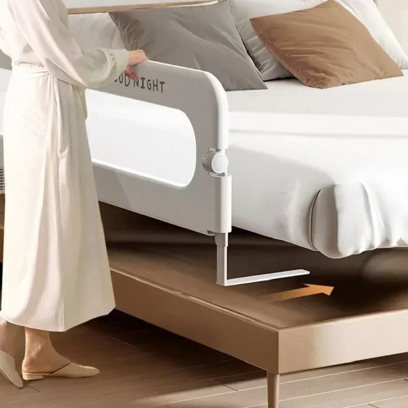 IMBABY 80CM Bed Guardrail One Click Folding Baby Safety Bed Barrier Adjustable Crib Rail Guard for Kids Bumper Protective