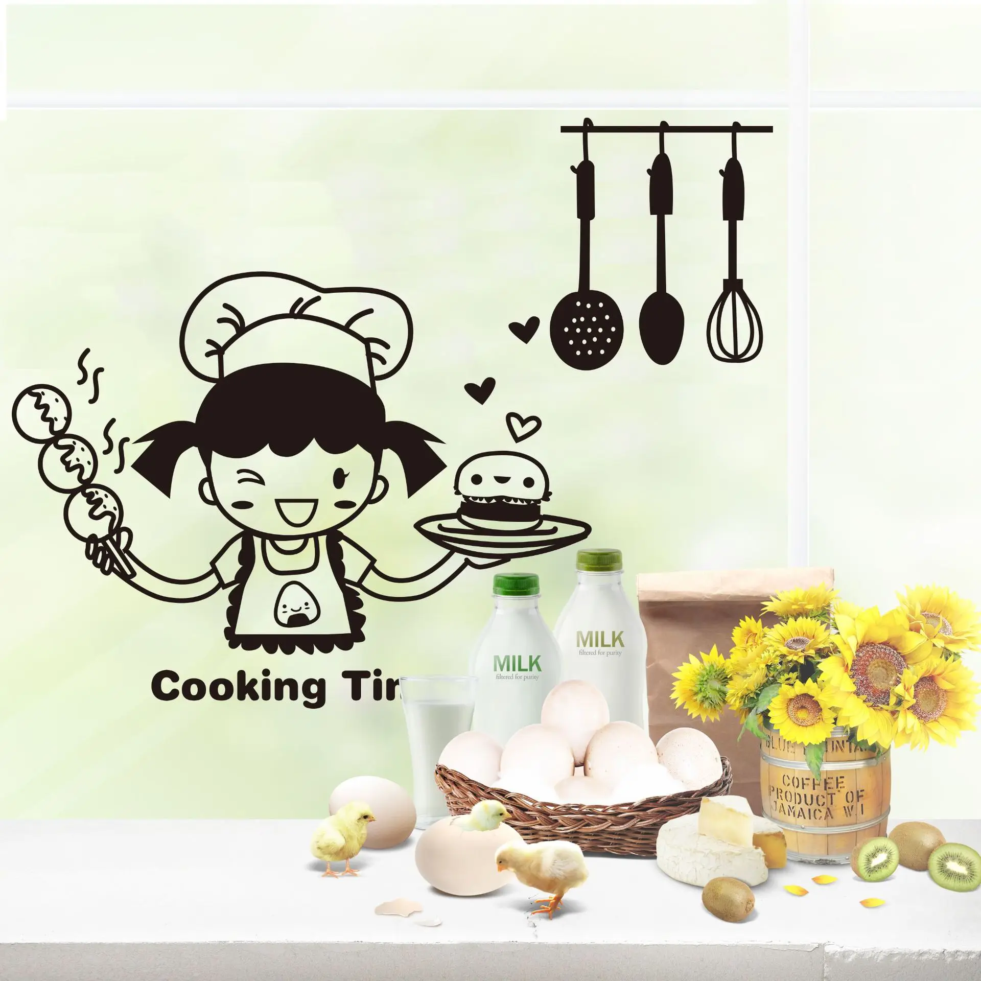 Cuisine Coffee Vinyl Wall Stickers For Kitchen Room Home Decoration Accessories Mural Decor Wallpaper wallstickers
