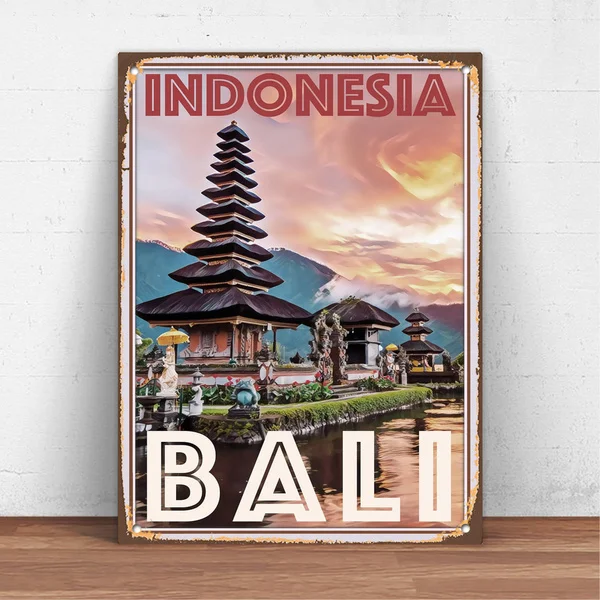 

Vintage Bali Indonesia Metal Tin Sign Metal Sign Wall Decor Fashion Art Decor Poster,Man Cave,Garage,Pub room decor