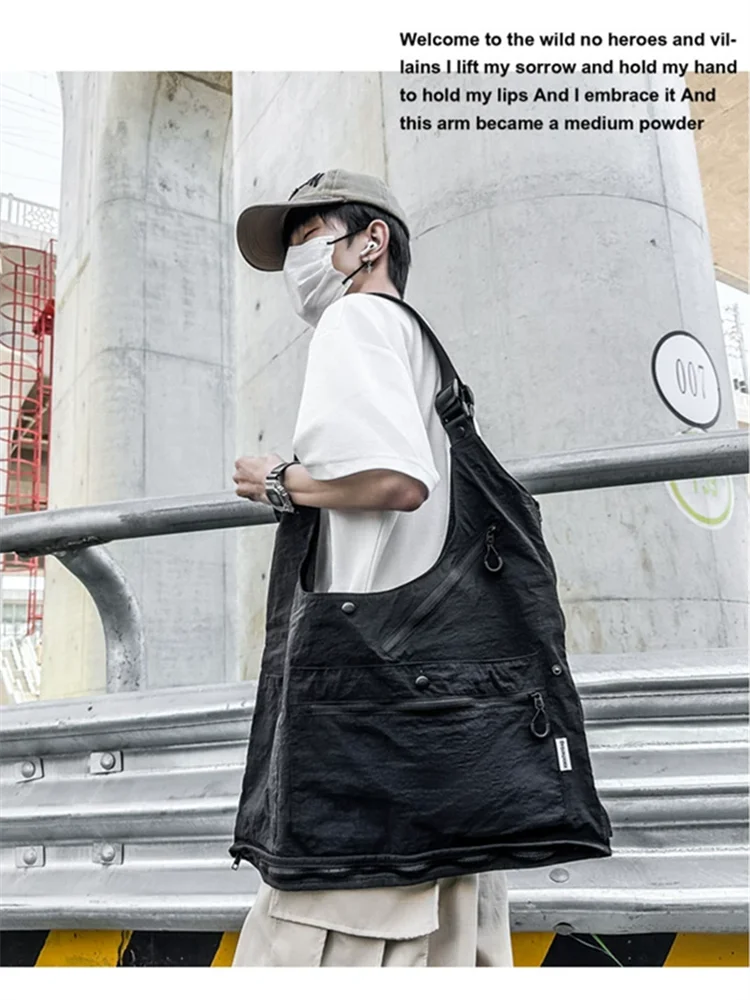 Loose Fashionable Pocket Vest Fishing Jacket Men Outdoor Fapanese Workwear Functional American Vest Suspender Summer