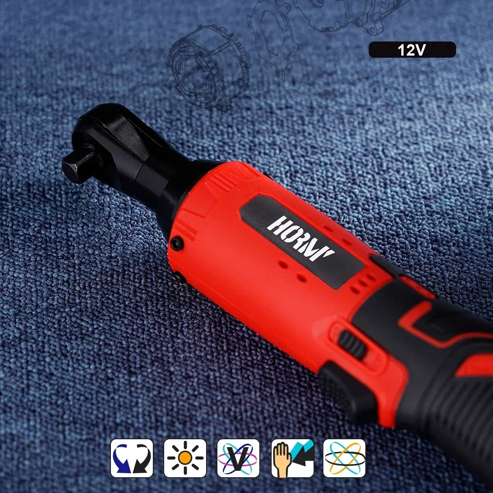 12V/18V Cordless Electric Screwdriver Wrench 3/8 Inch Right Angle Ratchet Wrench Impact Drill Removal Screw Nut Car Repair Tool 3