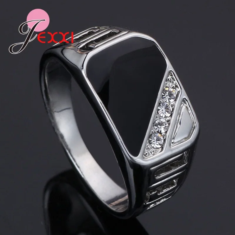 Silver Rings 925 Sterling Silver Women Men Christmas New Cubic Zirconia Square Size 5-12