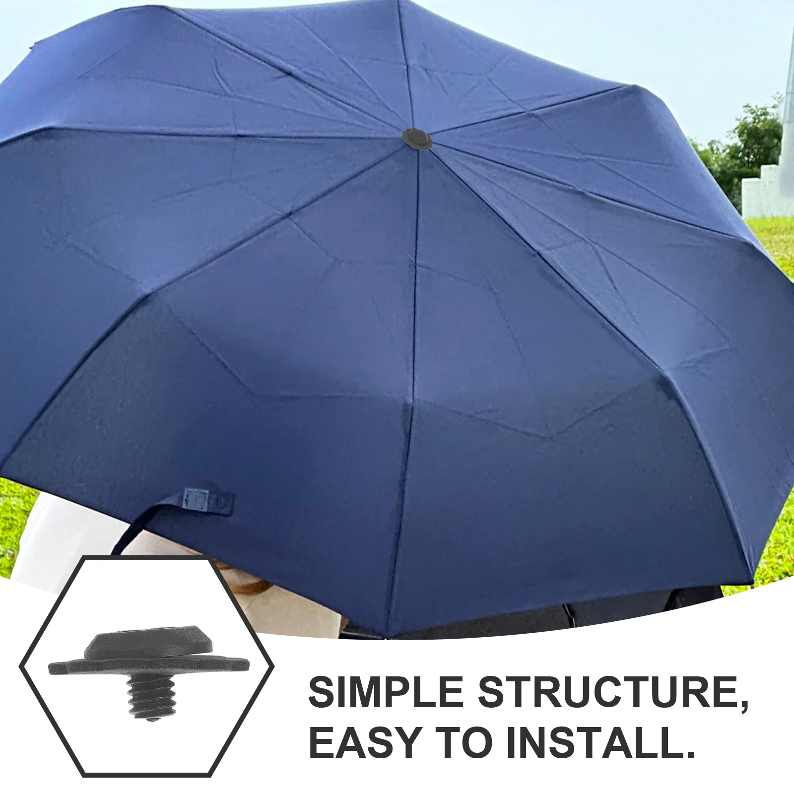 2 Sets Folding Umbrella Hat Tops Protector Repair Kit Pole Caps Tips Professional Sun Accessories Replace