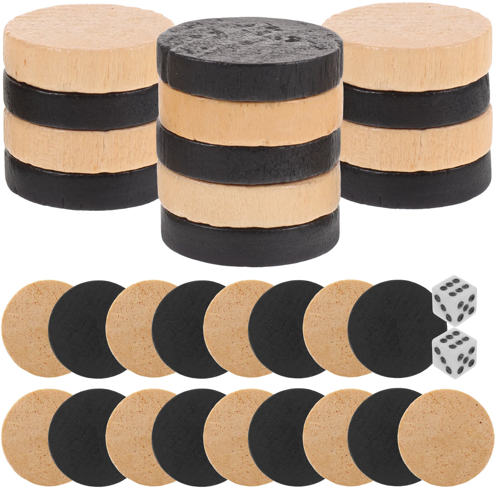 

Wooden Draughts Dice Set Black White Chess Pieces Unique Chess for Draughts Checkers for Creative Simple Gifts for Play