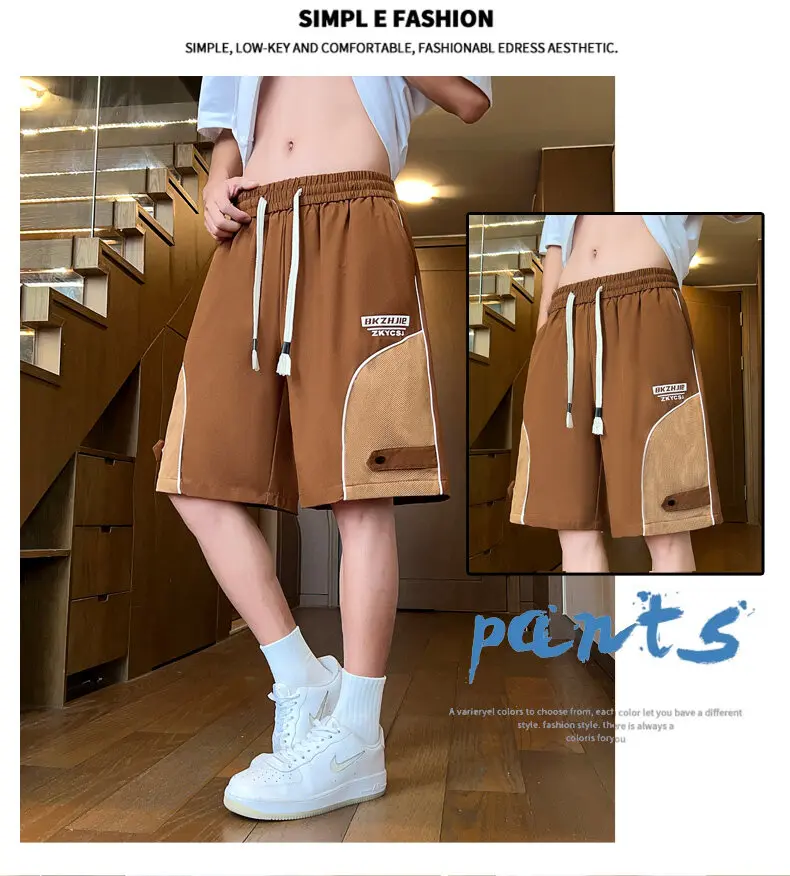 Hochwertige Streetwear-Mode Herren Freizeitshorts 2026 Sommer Outdoor Lose Knielange Hosen Jugendliche Jogginghosen mit Kordelzug – Detail 15