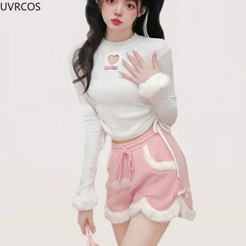 Lolita japonesa Kawaii feminina Shorts, moda casual, calça rosa fofa e  doce, plissado laço, linda roupa coreana, verão, 2021 - AliExpress