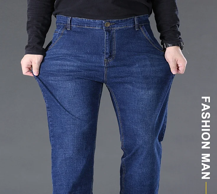 Men's Jeans Wide Leg  Jeans Men Straight Stretch High Waisted Denim Trousers Maximum Suitable Weight150 kgs