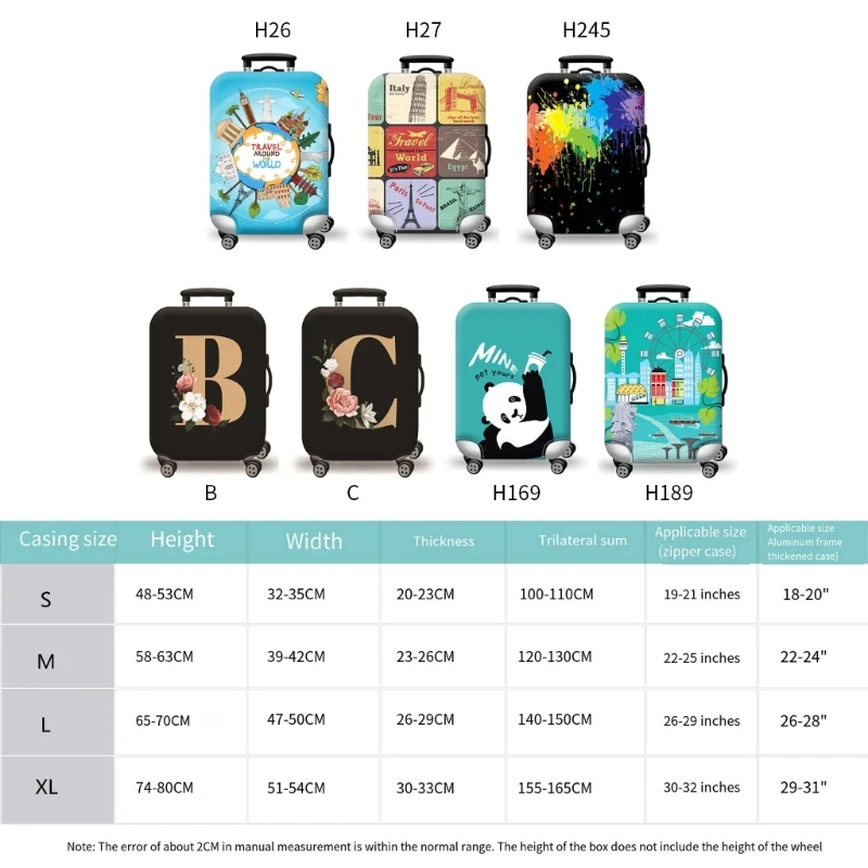 Elastic Suitcase Cover Dust-proof Protective Sleeve for 18-32 Inch Suitcase Protector Thickened Spandex Suitcase Covers