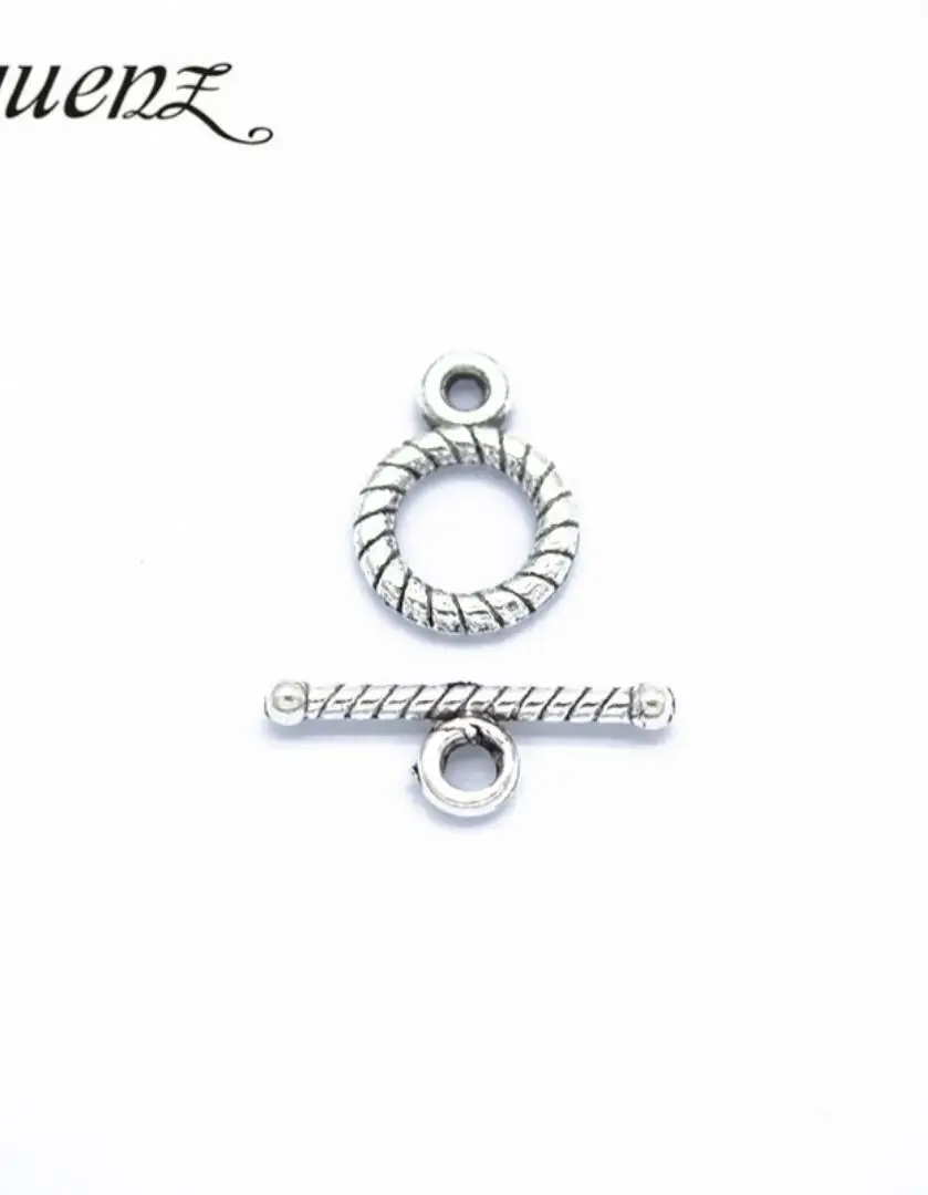 200sets ring12x9mm bar is 16*5mm T-Bar Round Circle Toggle Clasps Bracelet Connectors Findings F0256