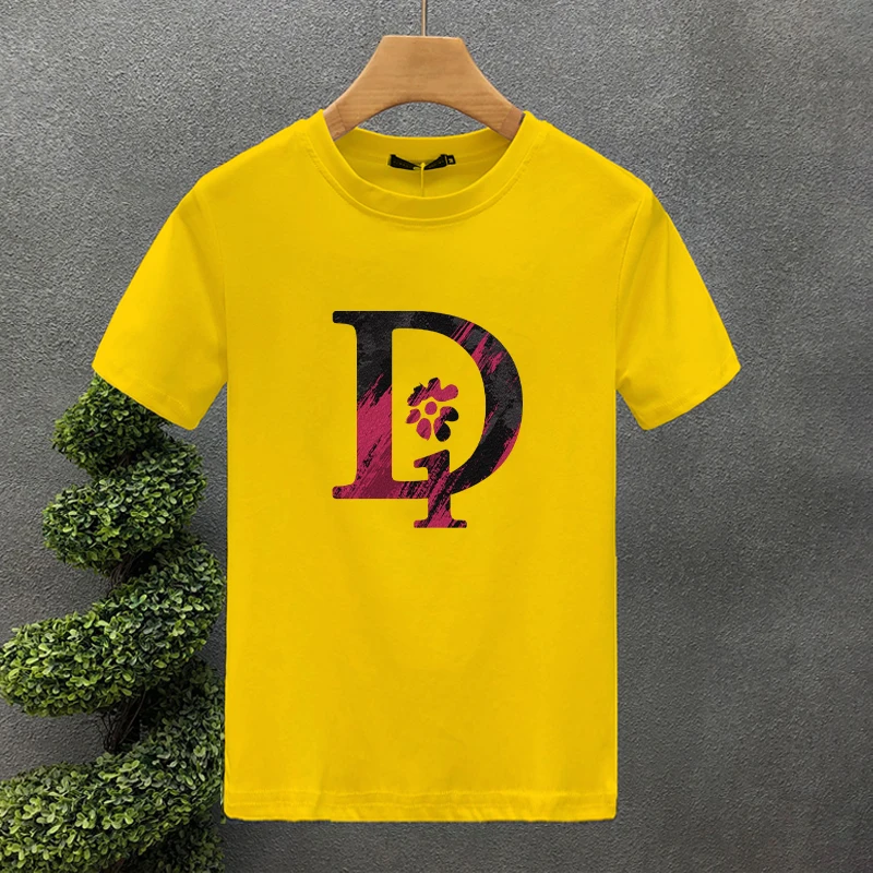 Neues Design, hochwertiges Marken-T-Shirt mit Buchstabendruck, Haruku, 100 % Baumwolle, für Herren, O-Ausschnitt, kurzärmelige Top-T-Shirts_voghion.com