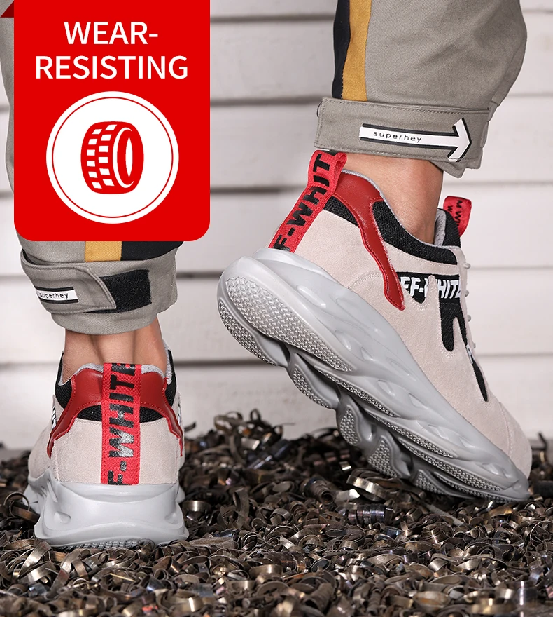 Lightweight Men Safety Shoes Steel Toe Cap Work Shoes Puncture-Proof Security Work Sneakers Anti-smash Protective Shoes 2021
