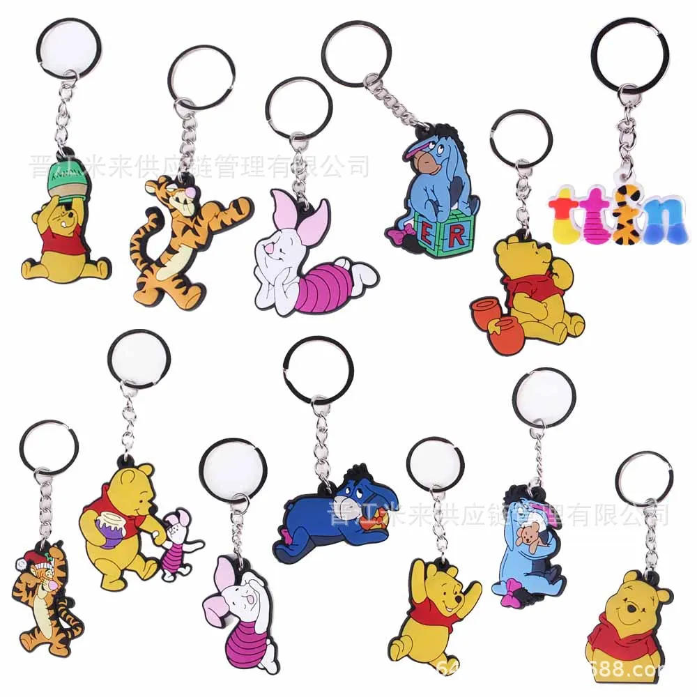 

Disney Anime PVC Keychain Winnie The Pooh Pendant Action Toy Figure Kawaii Decoration Hanging Bag Car Keyring Kids Birthday Gift