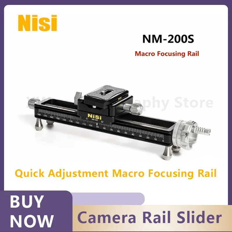 Nisi Nm-200S Profession Quick Adjustment Macro Focusing Rail Camera Video Record Rail Slider with 360 Degree Rotating Clamp