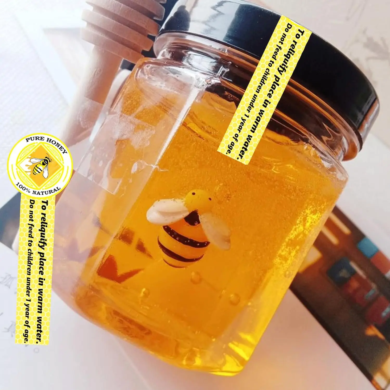 Tamper Proof Honey Stickers Tamper Evident Seals Labels for Jars Bottle 500Pcs 1x3.5inch