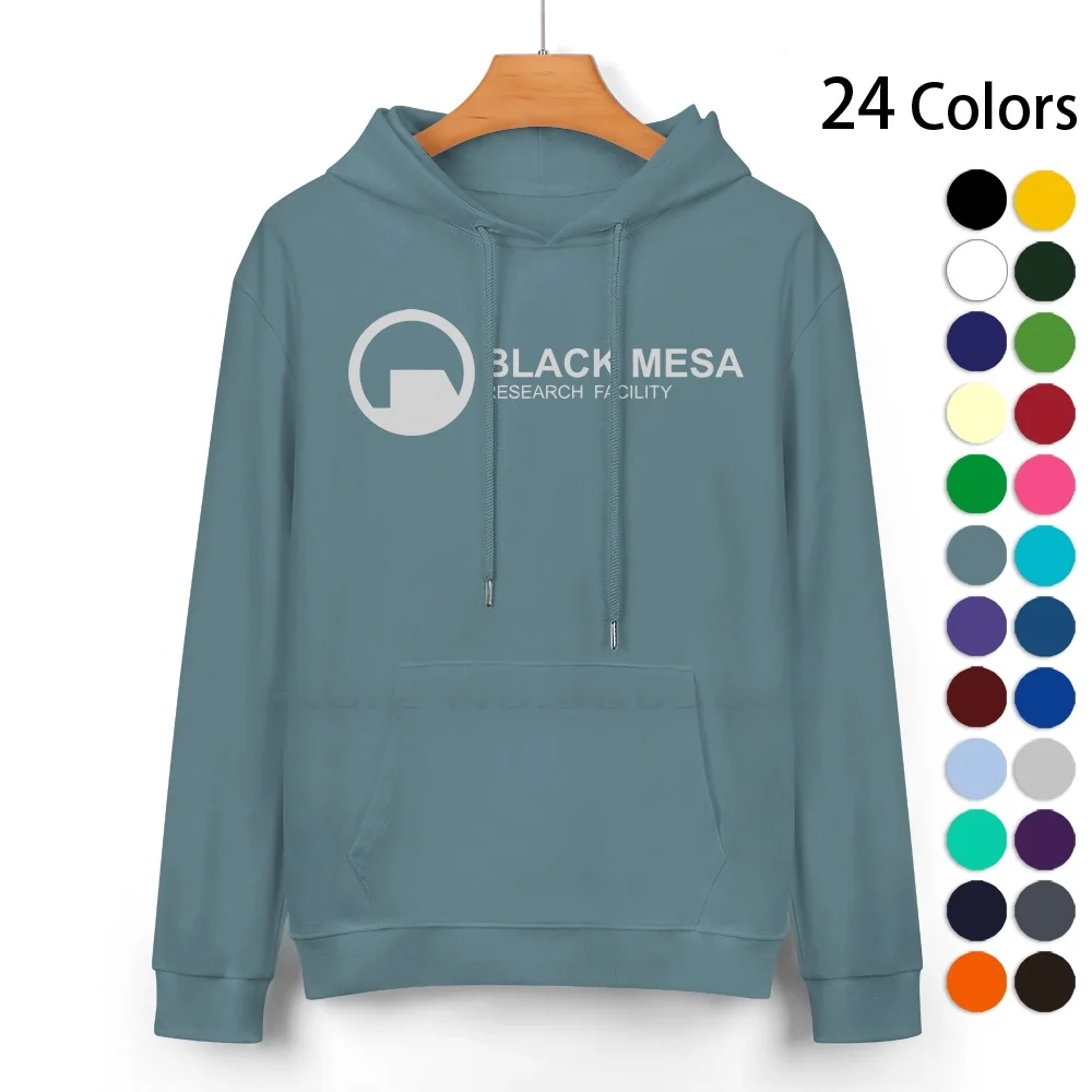 Black Mesa Research Facility Pure Cotton Hoodie Sweater 24 Colors Search Black Nerd Mesa Geek Lit 100% Cotton Hooded Sweatshirt