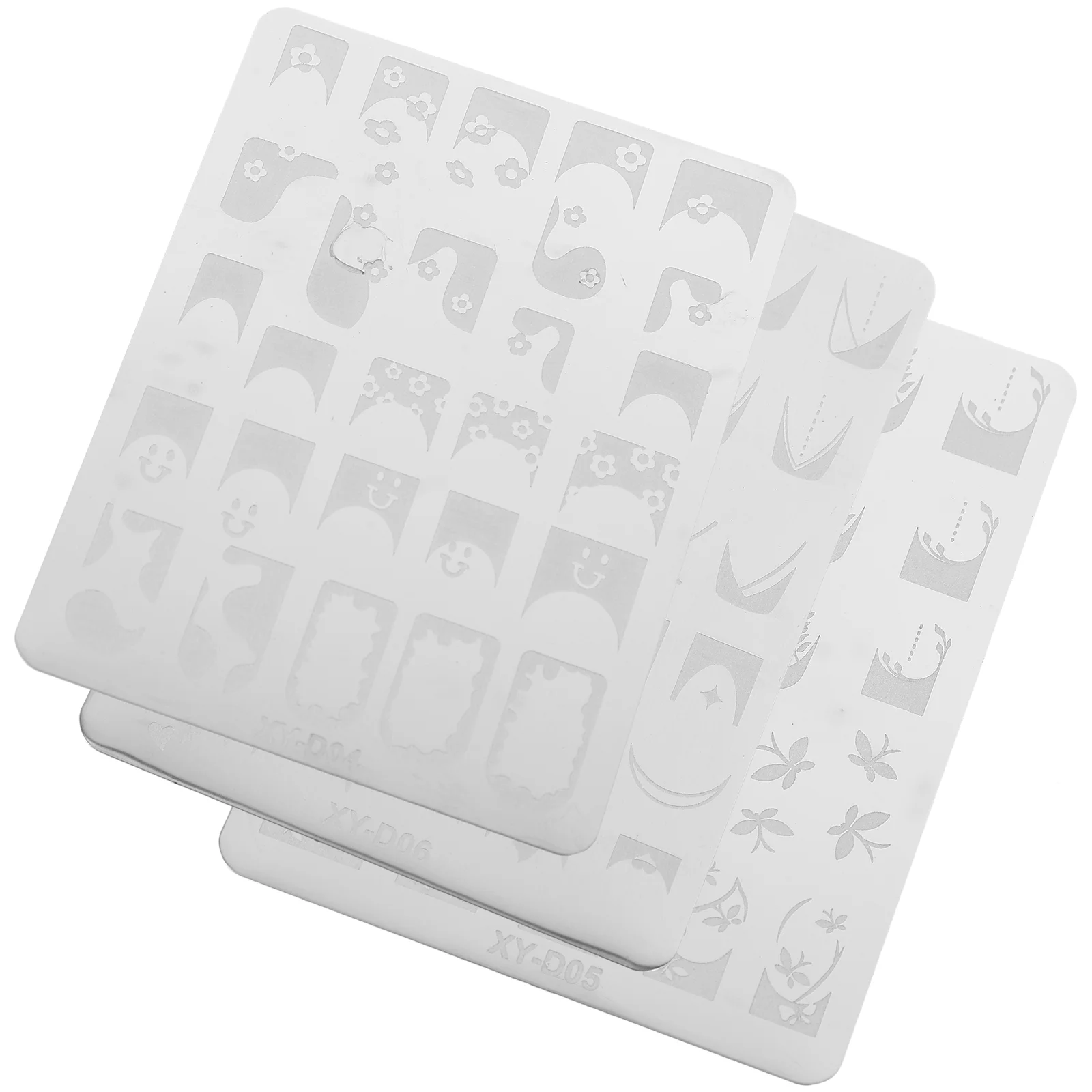 

3 Sets Manicure Stamping Plates Nail Steel Templates Nail Stamping Stencil