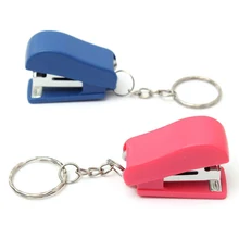 

New 1pc Portable Super Mini Stapler with Keychain for Home Office School Random Color BookBinding Stapler Keychain