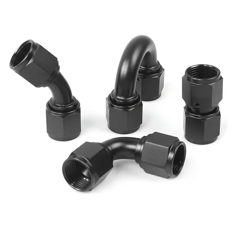 Universal AN4 AN6 AN8 AN10 AN12 Female To Female Union 0/45/90/180 Degree Hose Fitting Adaptor Elbow Oil Line Cooler Connector