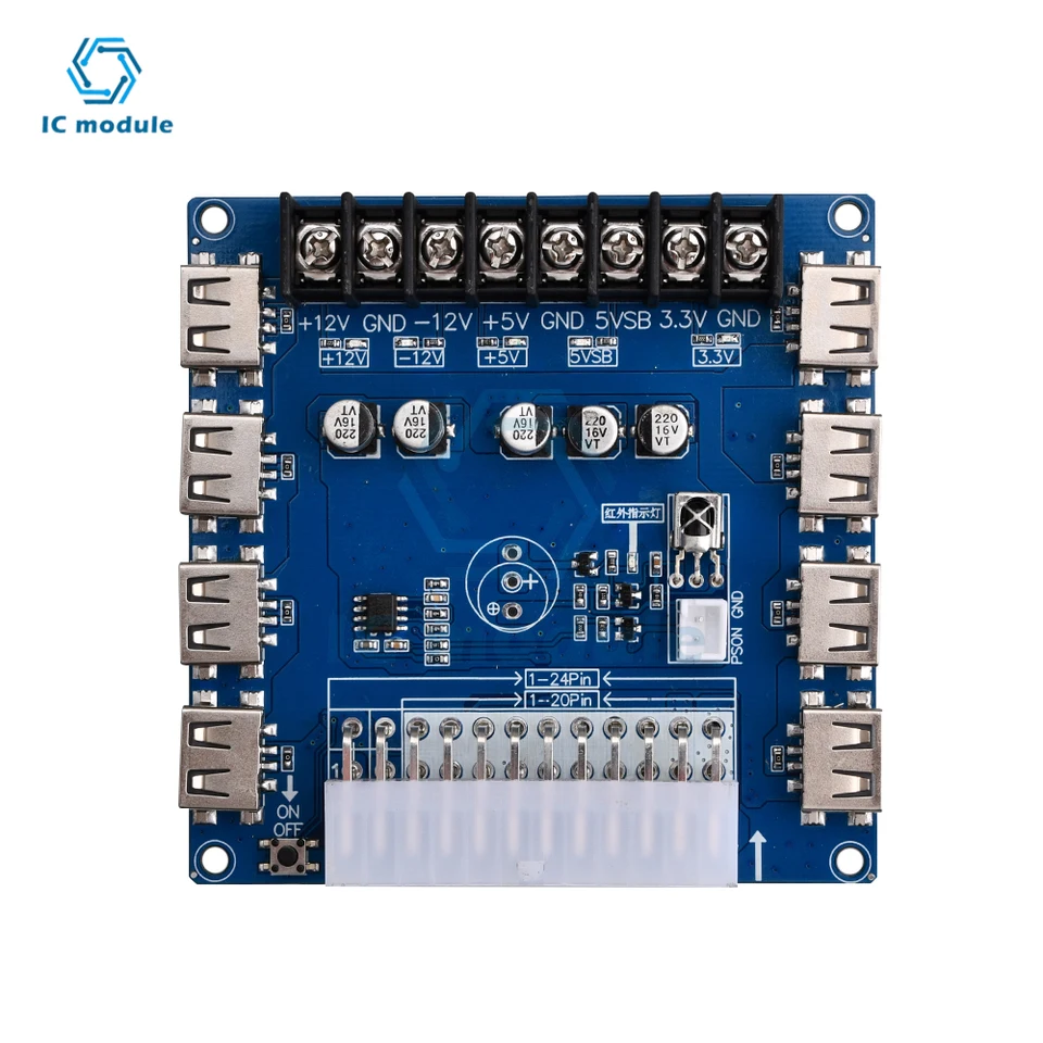 2 Pezzi Scheda Di Alimentazione ATX A 24 Pin Scheda, ATX Breakout Board Module Adattatore ATX Alimentatore Per Chassis Del Computer Prendi