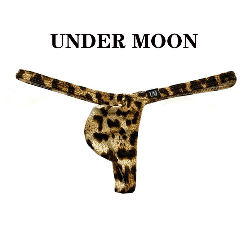 Male Underwear New low waist men's thong thin ice silk printed men's protruding bag comfortable T-pants sexy floral panties