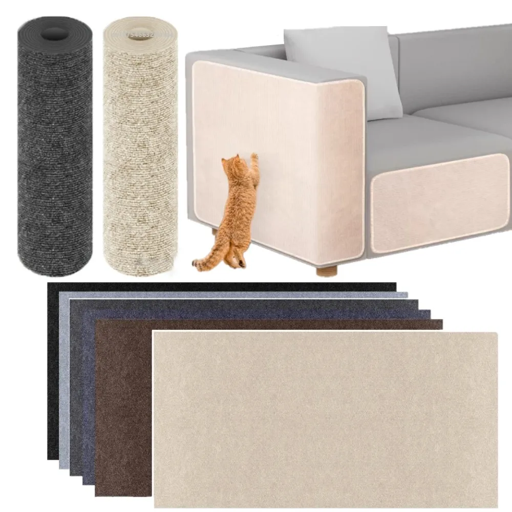 Cat Scratching Mat Sofa Protector Scraper For Cats DIY Trimmable Self-adhesive Carpet Scratch Board