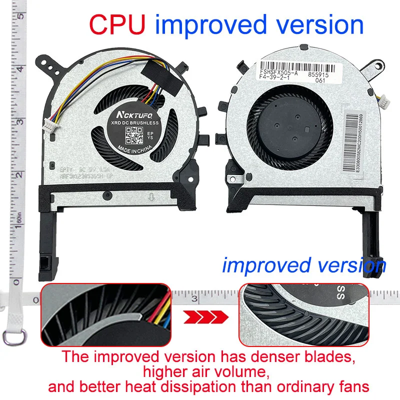 Cooling fan for ASUS FX705 FX705G FX705GM FX86 FX86SM FX505 FX505D FX505DU TUF A17 FA706 IU FA706QR FA706IH F15 FX706