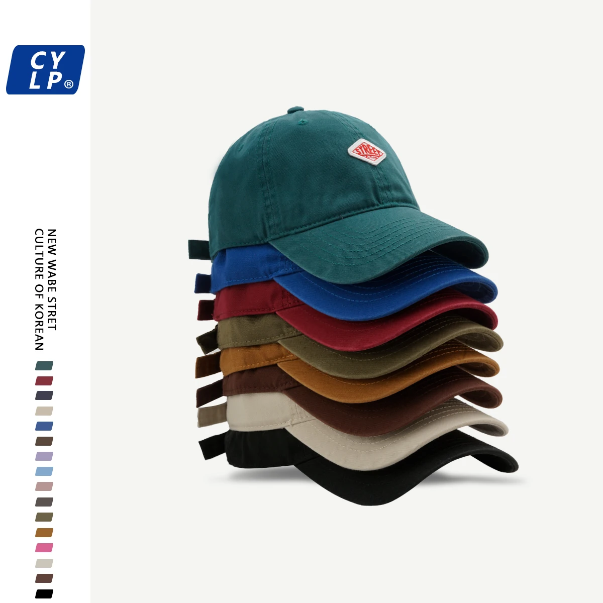 Faionable Street Sle Soft Top Baseball Cap ex Cotton Cap Spring Summer Sun Protection Simple Matching Dubill Cap
