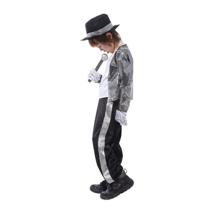Children MJ Michael Jackson Cosplay Costume Coat Billie Jean Kids Party Superstar Singer Dance Clothing