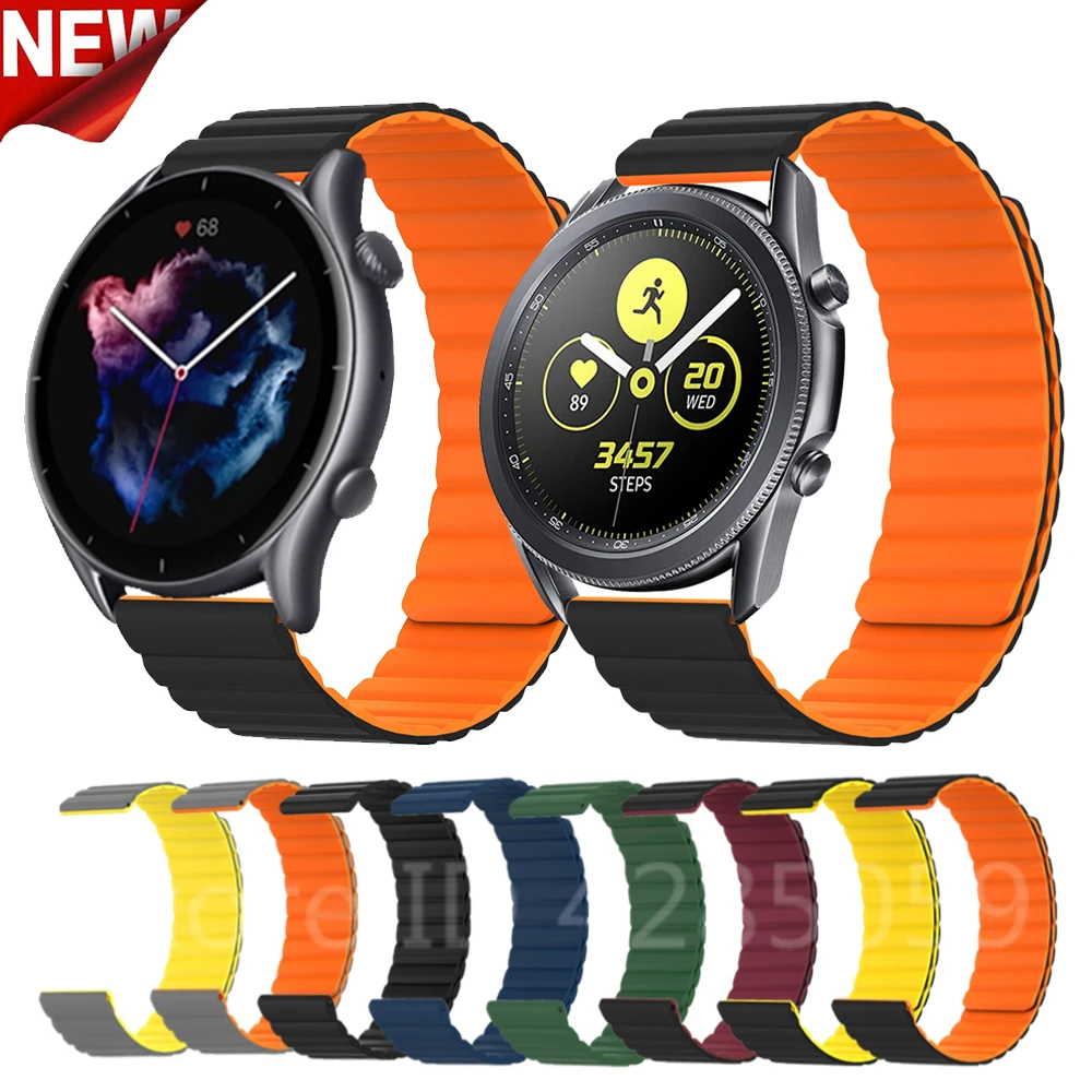 Double Color Strap For Amazfit Gtr 3/gtr 3 Pro/gtr2 2e Silicone Band For  Samsung Watch Active/active 2 Magnetic Bracelet Correa - Smart Accessories  - AliExpress
