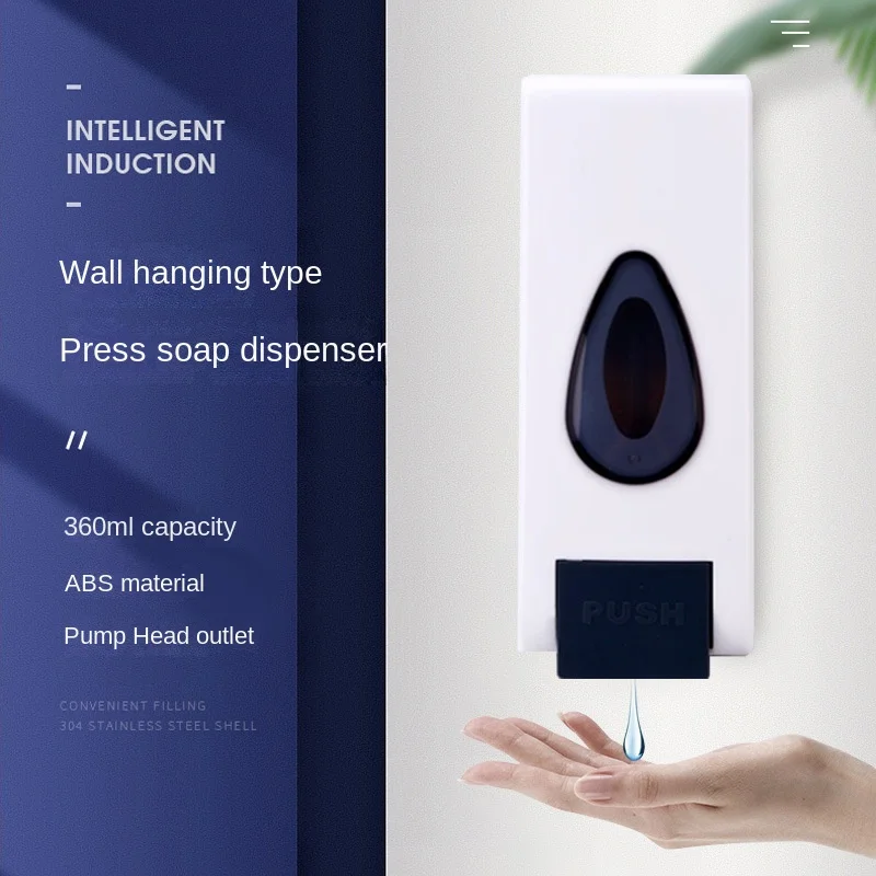 

Push-type Liquid Soap Dispenser 360ml Capacity Kitchen Bathroom Wall-mounted Soap Dispenser Bathroom Kitchen Fixture