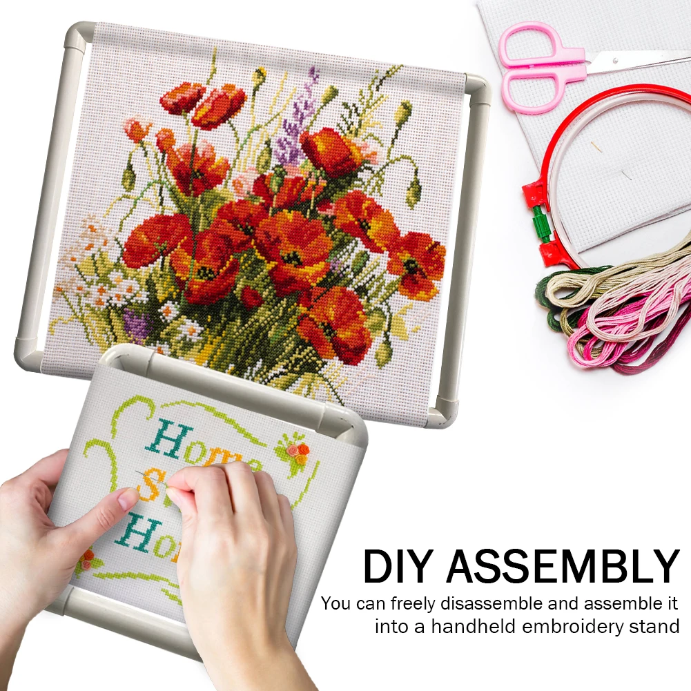 DIY Cross Stitch Frame Handheld Craft Cross Stitch Holder Auxiliary Accessory for Cross Stitching Quilting for Sewing