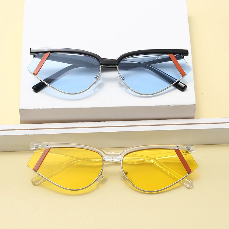 Fashion Cat Eye Sunglasses Luxury Goggle Ladies Eyeglasses Brand