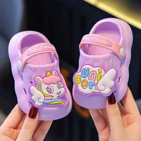 Summer Aged 0-4 Children Slippers Cute Cartoon Pony Baby Sandals For Girls Flip Flops Non-Slip Toddler Home Kids Garden Shoes 1