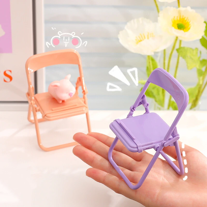 Cute Color Chair Adjustable Phone Holder Stand For iPhone 13 Pro Foldable Mobile Phone Stand Desk Holder Universal Lazy Bracket phone stand for car