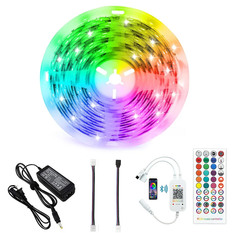 

Bluetooth Smart RGB LED Strip Light 5050 SMD APP Music Sync and IR Remote Control for 4 PIN RGB LED Strip Lights,