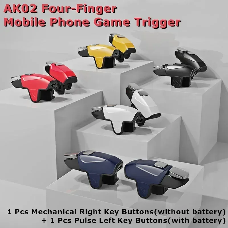 

MEMO 4 Finger Mobile Phone Gamepad Joystick Controller AK02 L1 R1 ABS PUBG Aim Shooting Key Button Game Trigger for IOS Android