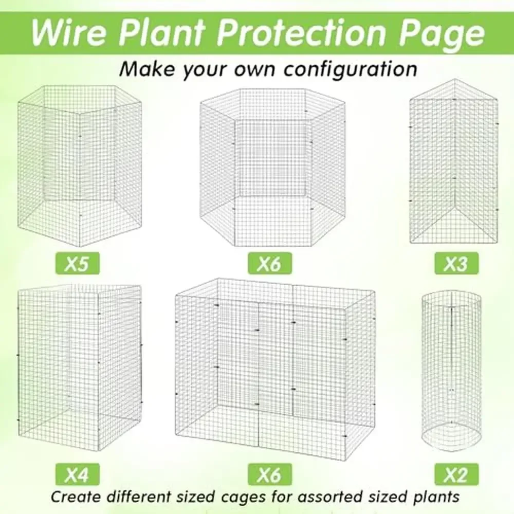 Garden Plant Protector Cage Set 80 Pack Rabbit Bird Animal Mesh Fence Kit