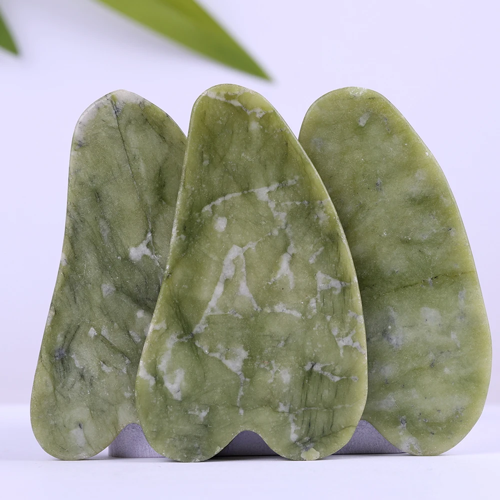 1PC Natural Jade Stone Gua Sha Board Massage Guasha Scraper Plate Face Beauty Health Massager Tools For Face Neck Back Skincare 3