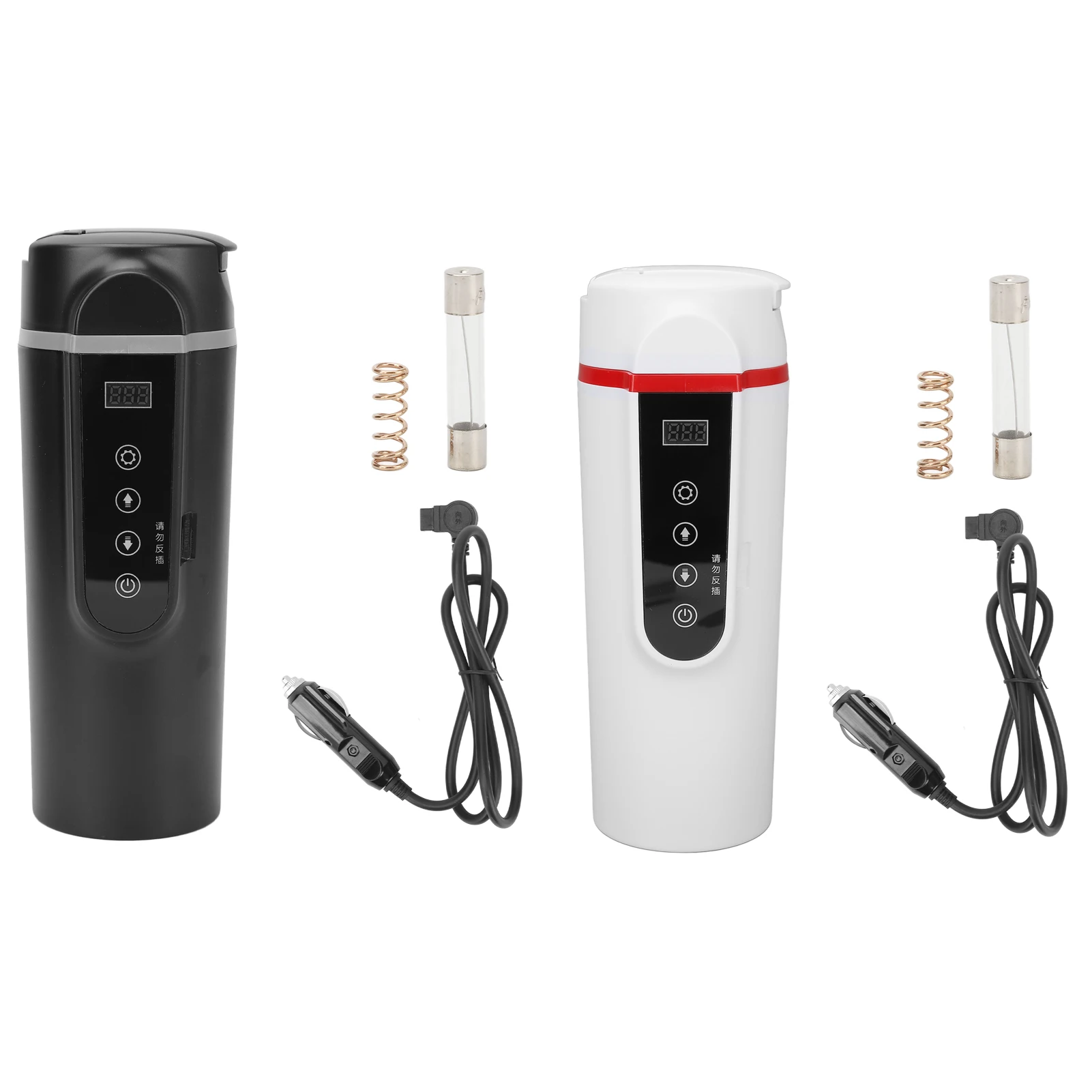 전기 가열 병 온도 제어 스테인레스 스틸 자동차 물 가열 컵, 스마트 가열 컵, 500ml