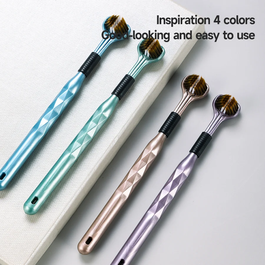 2/4pcs 3D Manual Three sided U-shaped Soft Toothbrush for Comprehensive Oral Cleaning for Adults Couples Families soft toothbrush
