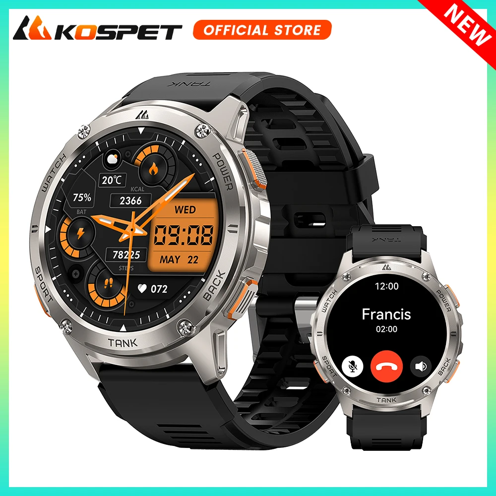 Originale Kospet Tank T3 Smart Watch Per Uomo Smartwatch Militare Donna Orologi Fitness Digitali Amoled Ai Voice Aod Bluetooth