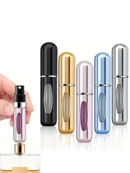 Compact Refillable Perfume Spray Bottles - Set of 5 Portable Scent Pump Containers - Metal (5 Mixed Packages)