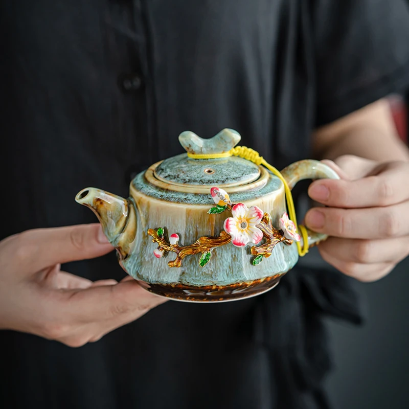 

Чайник керамический с фильтром от Tianmu GlazeTea, эмалированный, в стиле кунг-фу