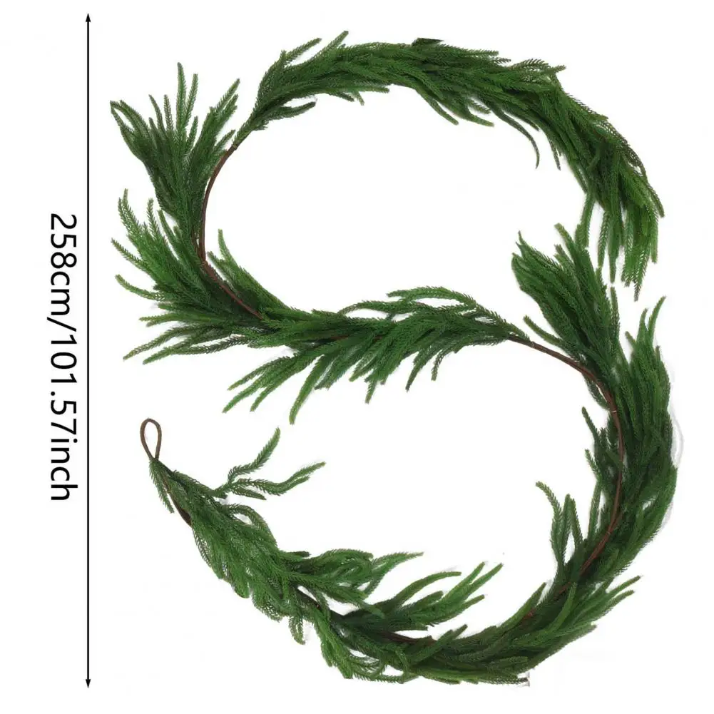 170-260cm Christmas Garland Artificial Red Berry/Norfolk Pine Garland Vine Decorations For Winter Fireplace Indoor Holiday Decor