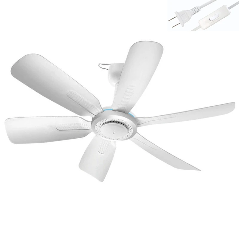 

220V 50Hz Ceiling Fan 6 Leaves 17.7 in Dia Silent Hanging Fan with Switch Silent