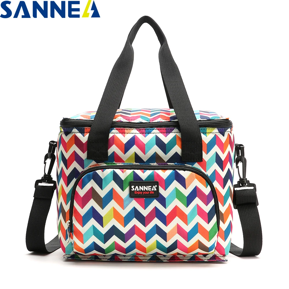 sanne 9l double layer waterproof thermal lunch bag picnic storage cooler bag multifunction food picnic lunch box insulation SANNE Fashion Design Lunch Bag Thermal Food Picnic Lunch Bags for Women Cooler Ice Box Portable Multifunction Lunch Bag SN8108