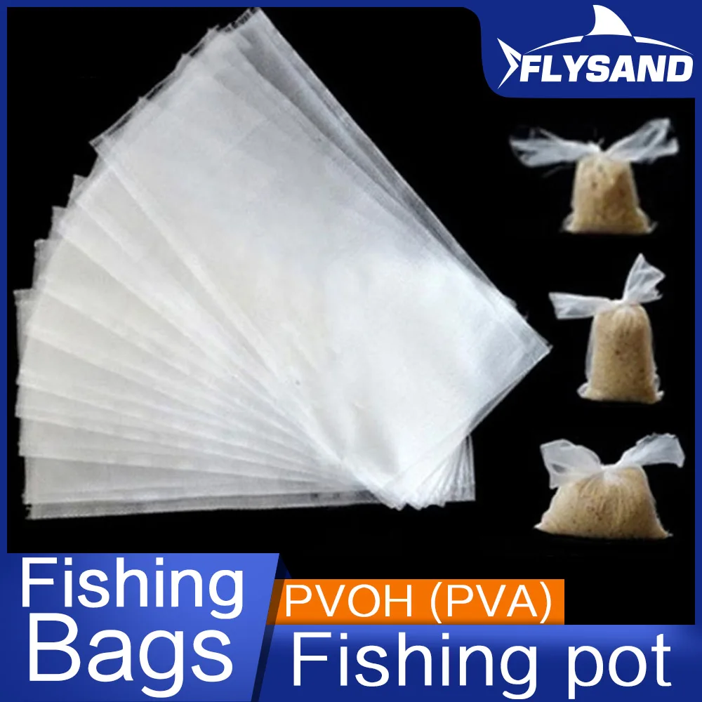 FLYSAND PVA Bags PVA Mesh Available Carp Fishing Tackle PVA Bags Mesh For Carp Coarse Boilie Pellet Bait For Bait Throwing Pot